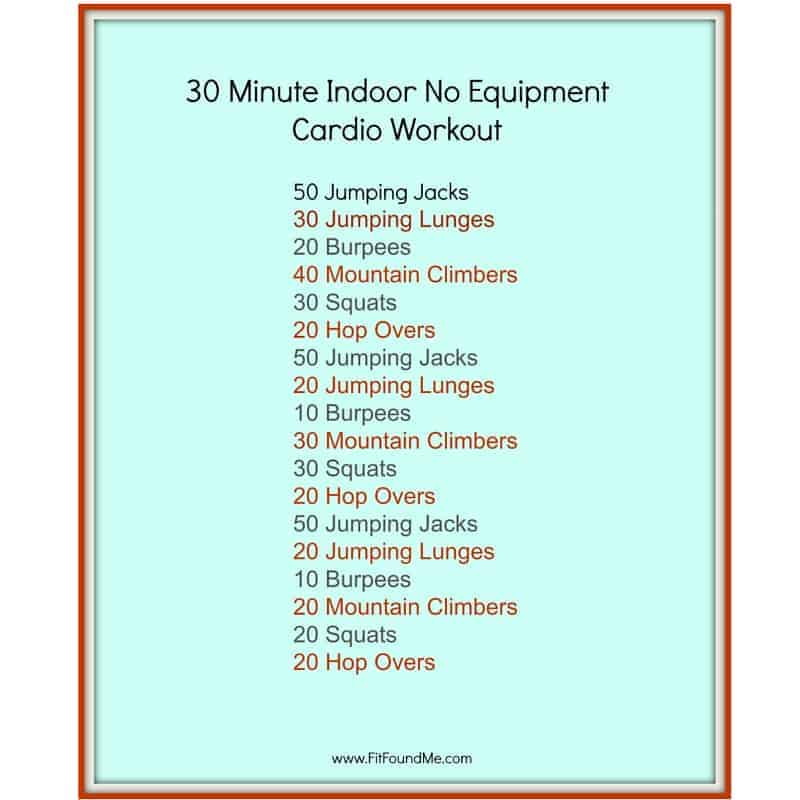 30 minute indoor no equipment cardio workout