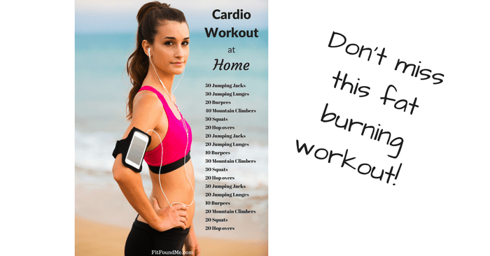 cardio workout poster of woman starting to workout