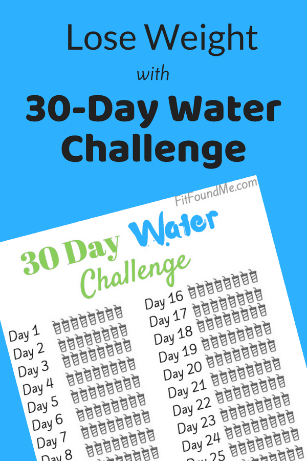 30 day water challenge with image of printable