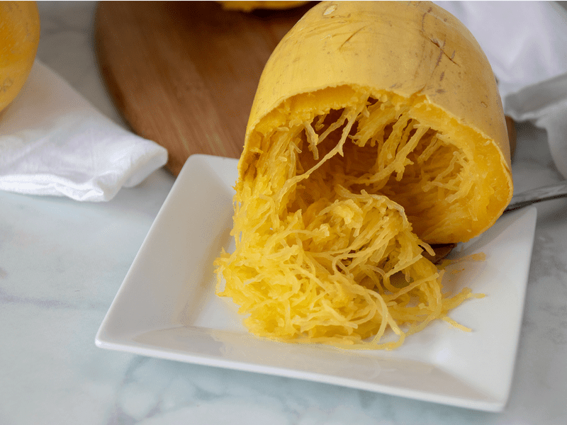 pulp from spaghetti squash after cooked in microwave