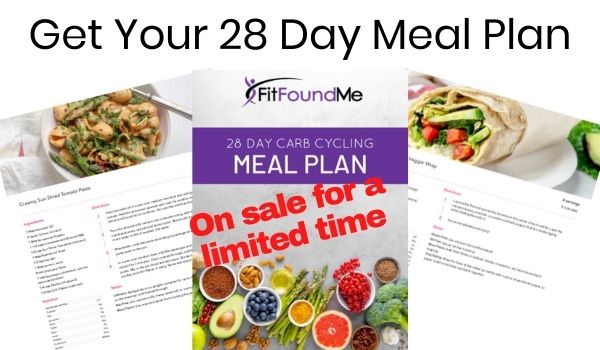 Sample pages from meal plan for carb cycling on sale now.
