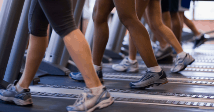 people walking on treadmills in gym