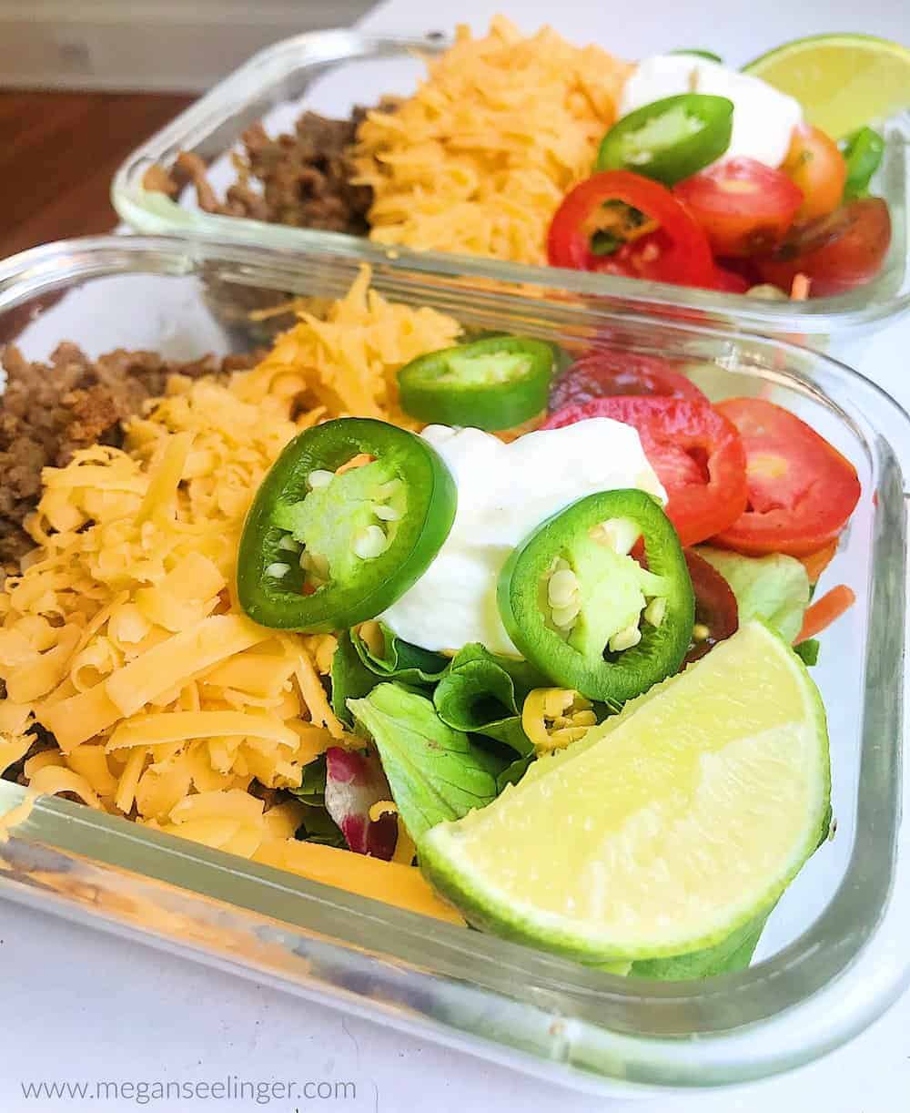 ground beef recipe meal prep container ready