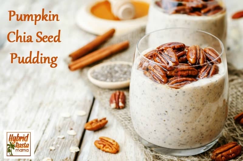 clear dishes of pumpkin chia seed pudding