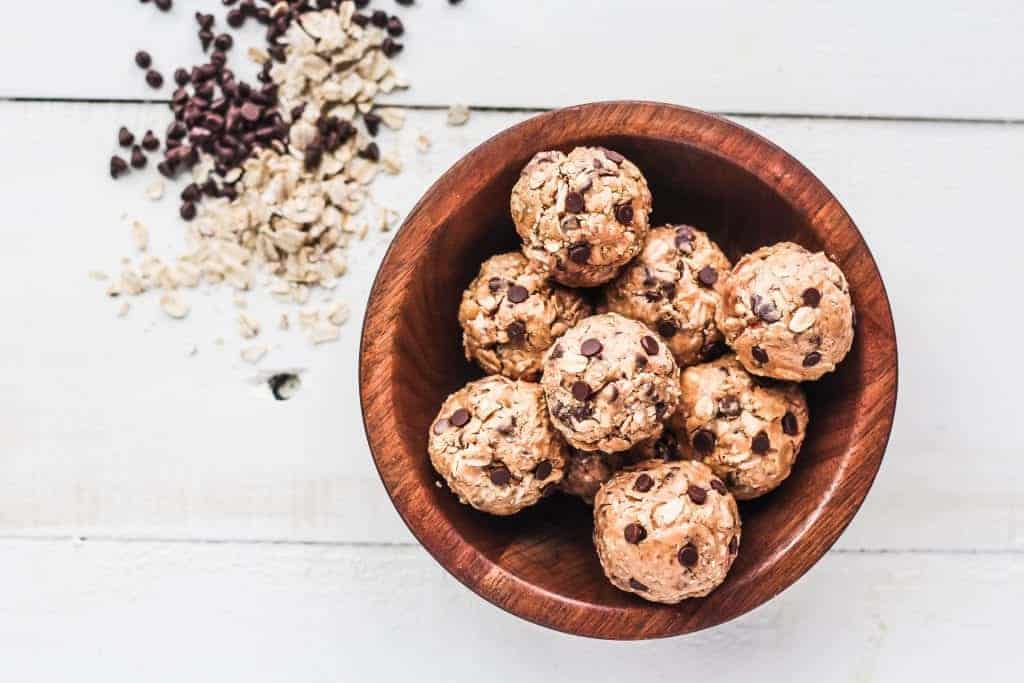 energy balls with chia seeds in a bowl