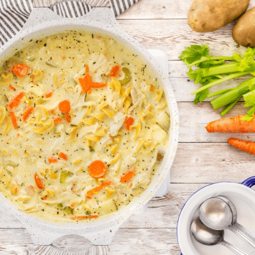 Creamy Rotisserie Chicken Noodle Soup