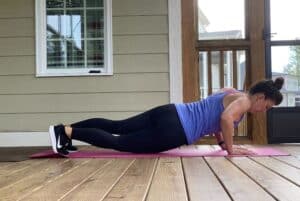 high plank with hip dips