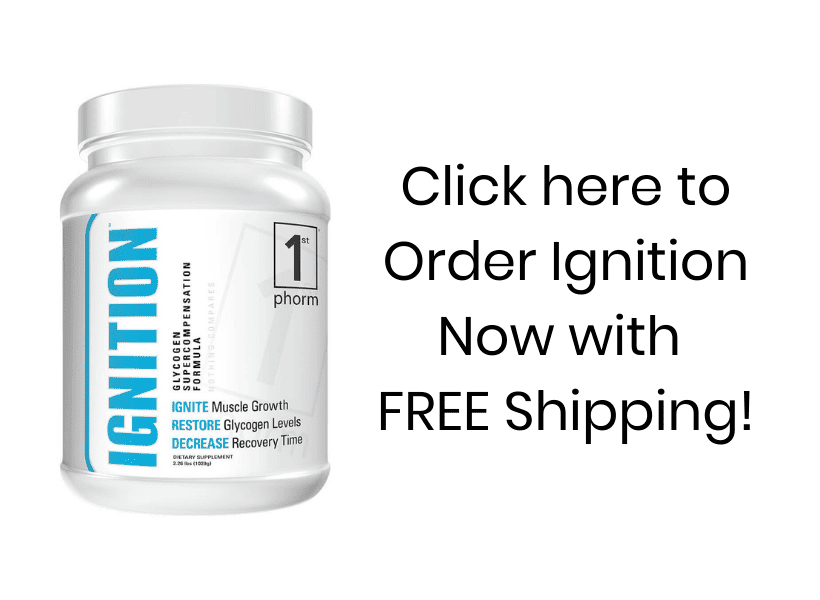 Container of Ignition supplement with free shipping offer.
