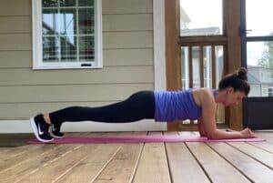 woman doing low plank