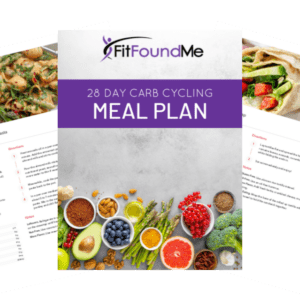 cover and 2 pages from carb cycling meal plan book