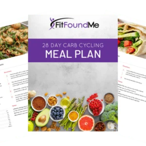 cover and 2 pages from carb cycling meal plan book