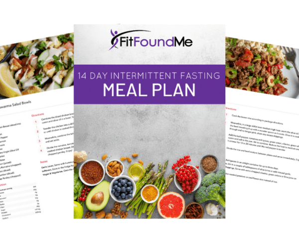 cover and a couple of recipes from 14 day meal plan recipe book