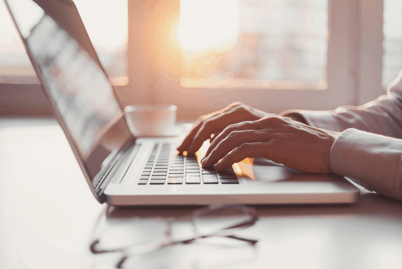 lady typing on laptop