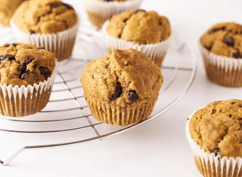 a set of vegan muffins cooling after baking