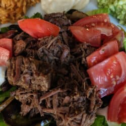 beef barbacoa on salad