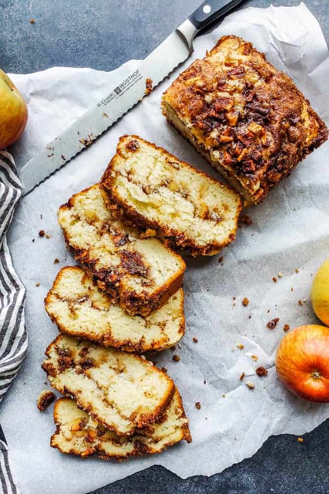 no yeast apple cinnamon bread sliced