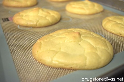 yeastless cloud bread on a baking sheet