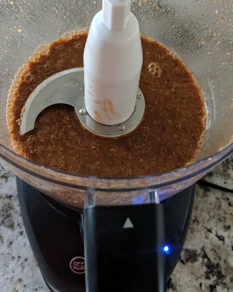 sauce mixed in food processor
