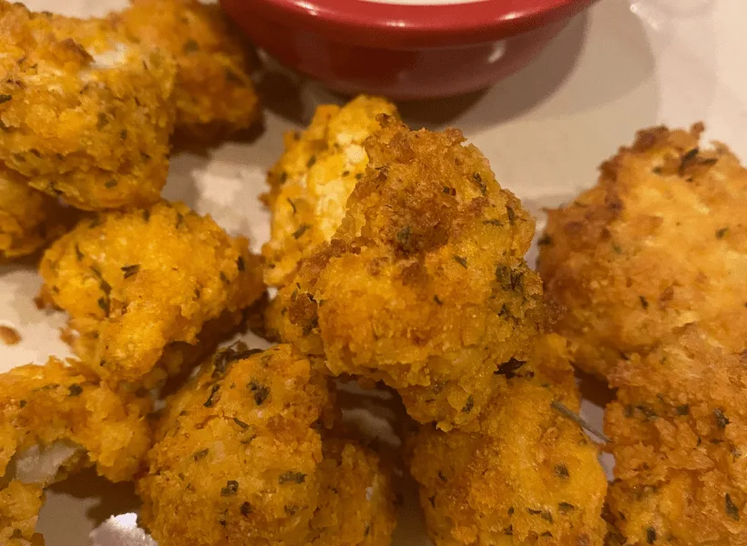 buffalo cauliflower bites on a plate