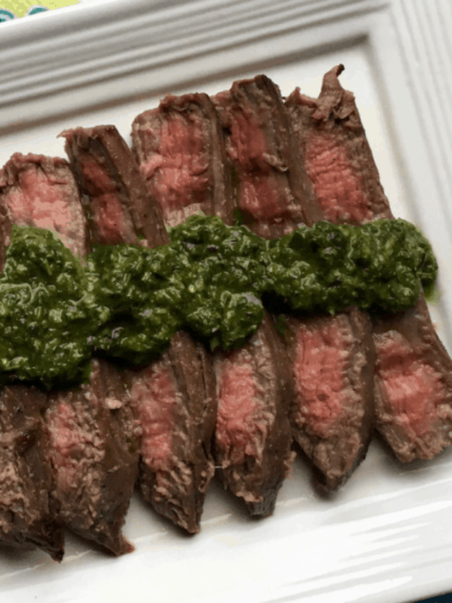 Perfectly Pan Seared Chimichurri Flank Steak Story