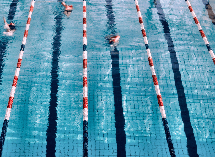 lanes roped off for swimming laps for weight loss
