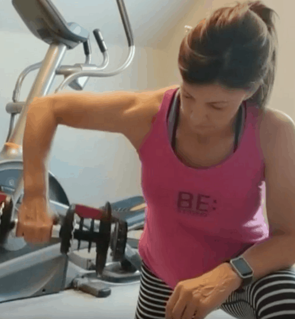lady doing arm workout