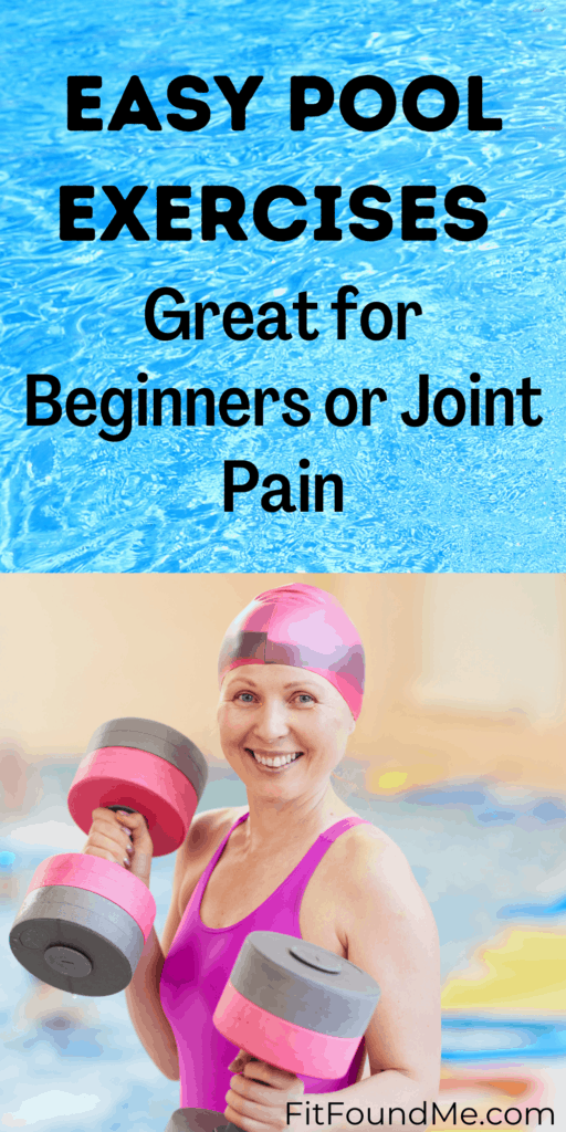 lady in swimsuit with pool dumbbells 