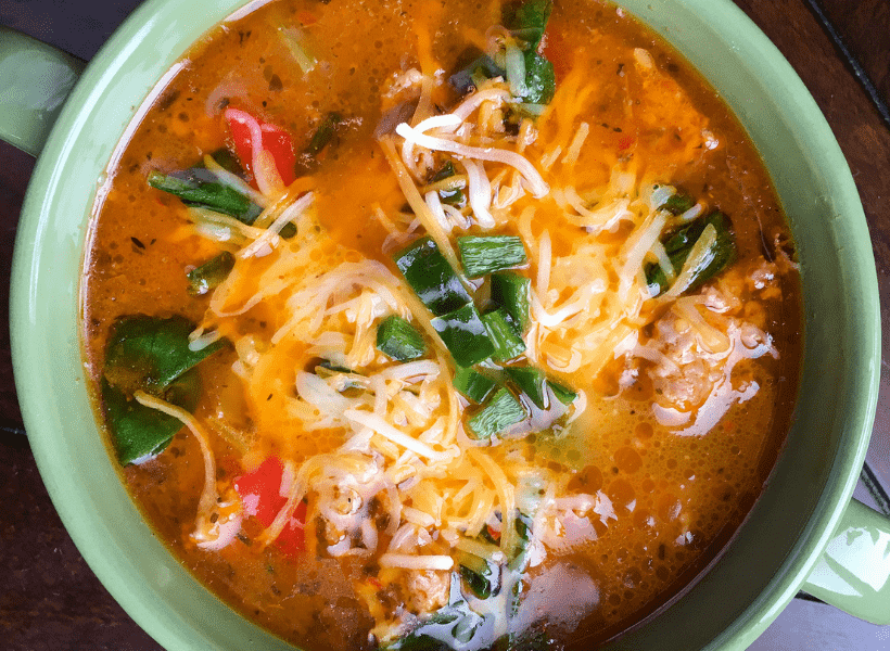 Sausage Soup with Spinach and Peppers Recipe