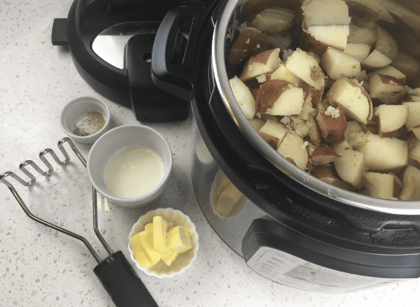 cooked cubed red potatoes in instant pot