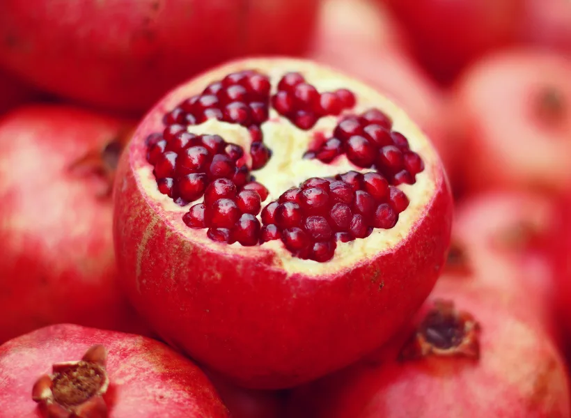 pomegranate with top cut off