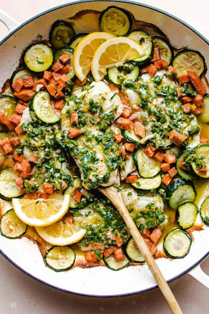 baked cod with herbed lemon butter
