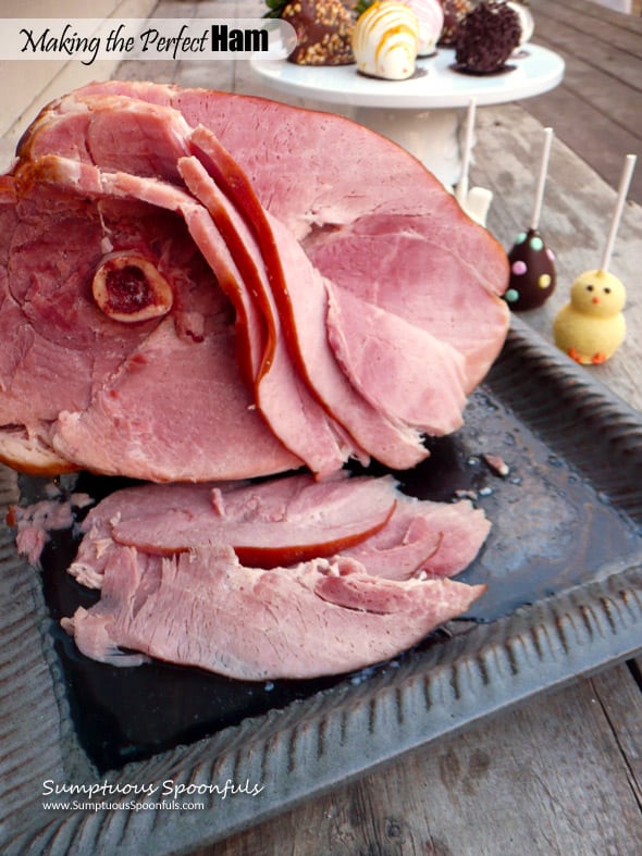 ham sliced on platter