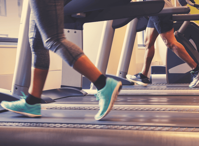 running on treadmill 