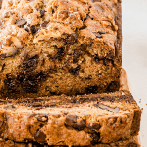 fresh baked sliced chocolate chip zucchini bread