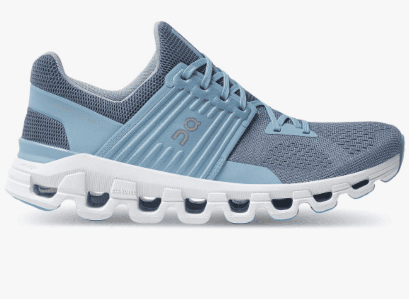 one blue on cloud running shoe