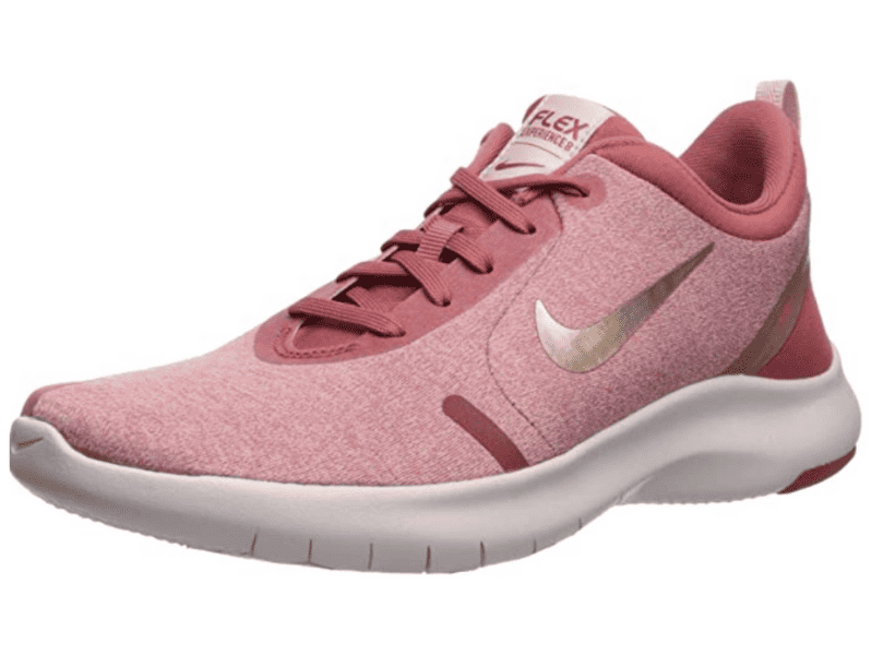 pink and white nike flex experience running shoe