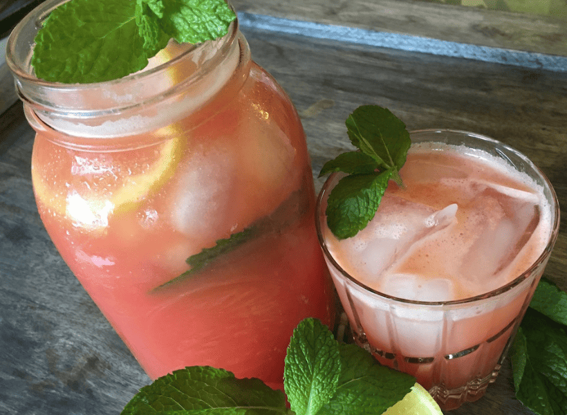 Watermelon Mint Lemonade (with Simple Mint Syrup)