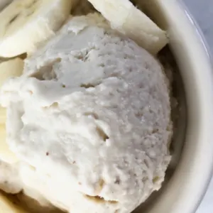 cup of frozen yogurt with bananas