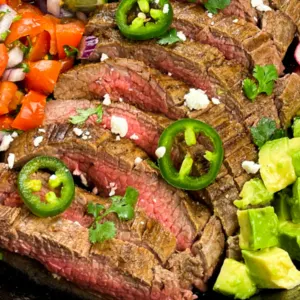 carne asada cooked medium rare on stove top