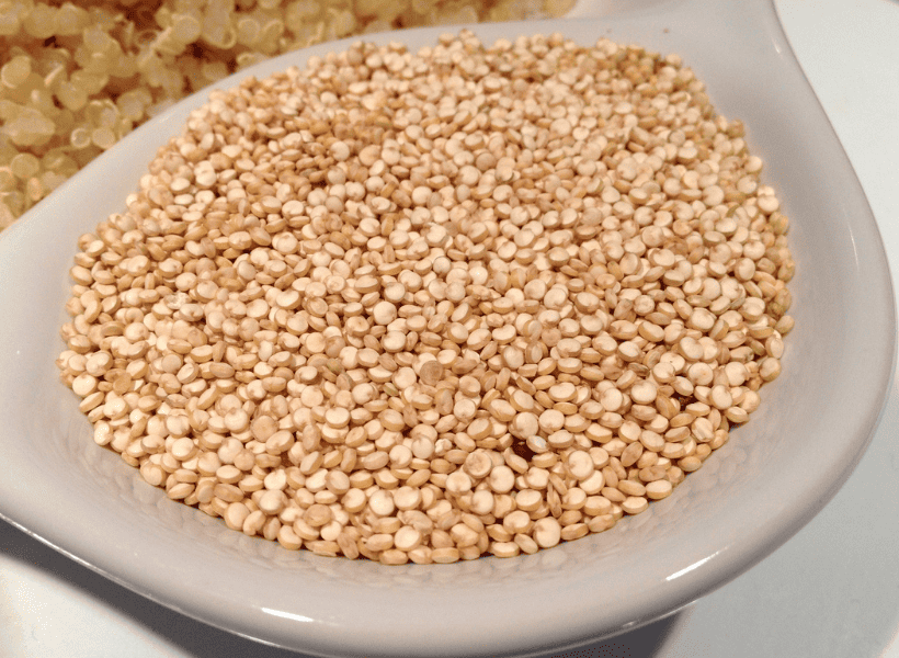 dry quinoa in a bowl