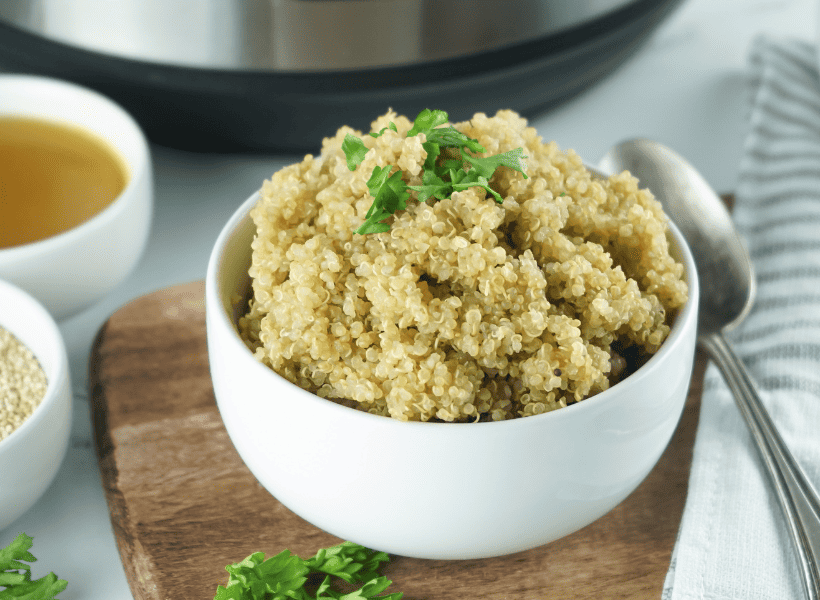 instant pot quinoa in a bowl to serve