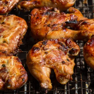 frozen chicken grilling on grill
