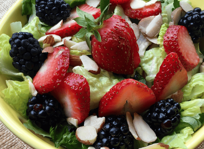 salad with fresh berries in a bowl