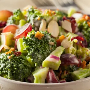 broccoli salad in a bowl