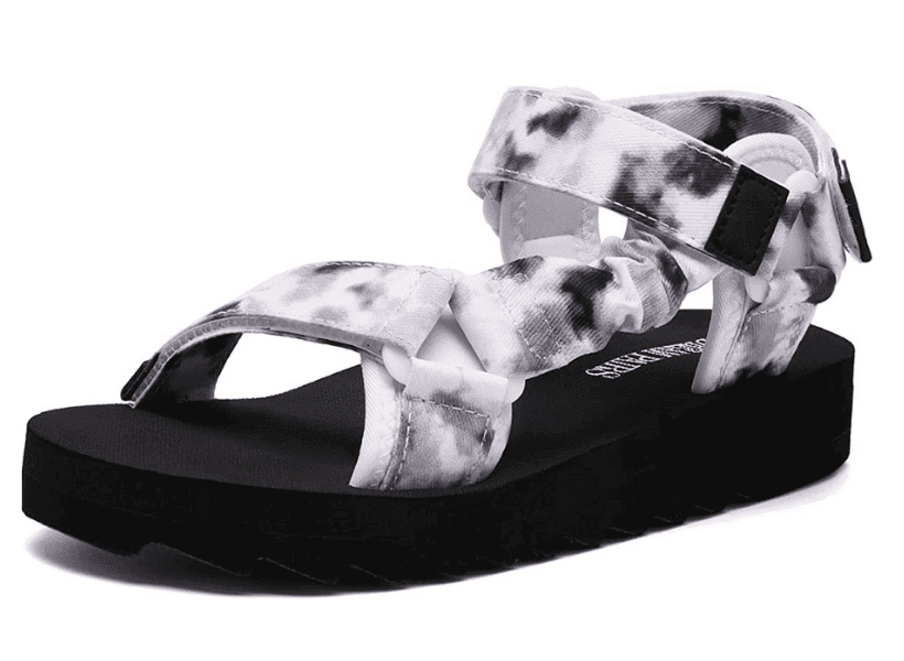 DREAM PAIRS Women's Comfortable Hiking Sandals in black and white