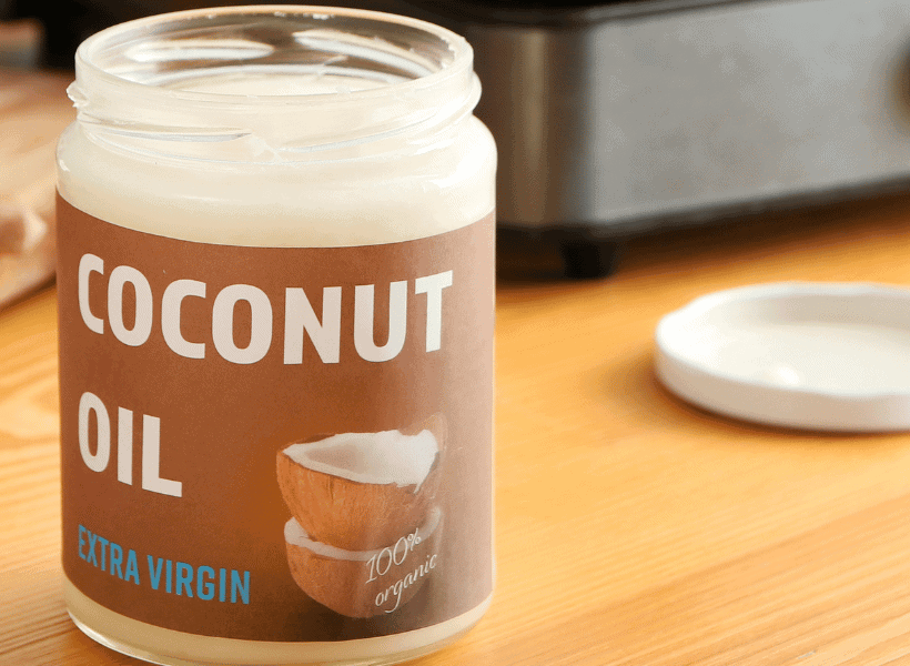 jar of coconut oil on counter