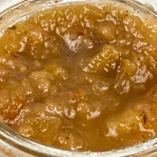 apple chutney in a glass jar