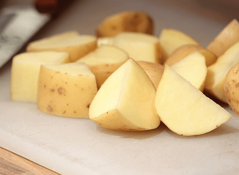 honey gold potatoes cut for instant pot cooking