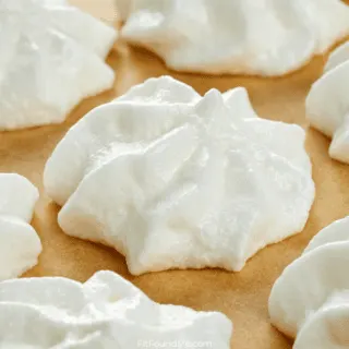 up close image of sugar free meringue cookies