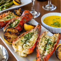 Fire Grilled Lobster Tails with Lemon Garlic Butter Recipe